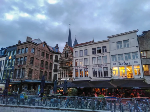 Centro Histórico Con Arquitectura Medieval Gante Bélgica — Foto de Stock
