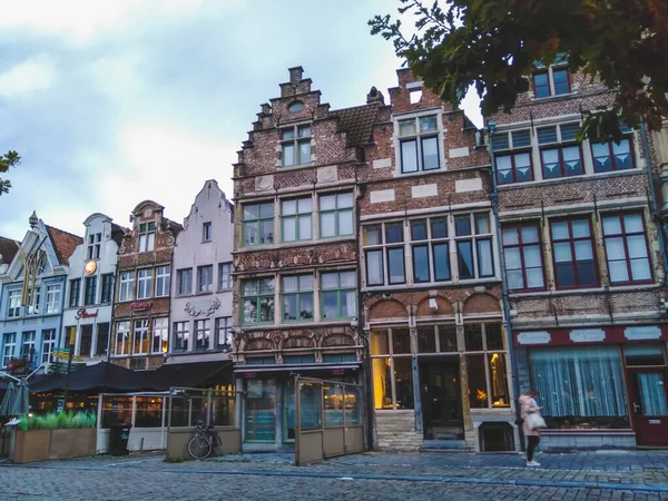Średniowieczna Architektura Miasta Gandawa Belgia — Zdjęcie stockowe