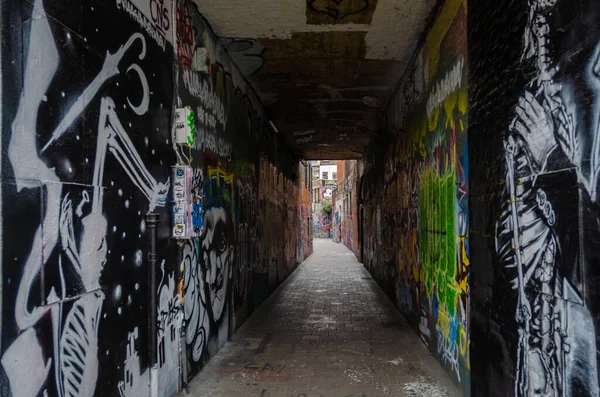 Werregarenstraat Ulice Graffiti Centru Gentu Belgie — Stock fotografie