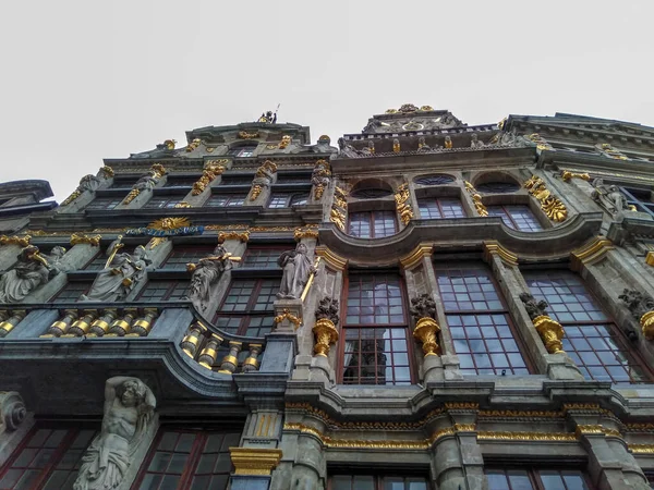 Gevel Van Barokke Gildehuizen Grote Markt Stad Brussel België — Stockfoto