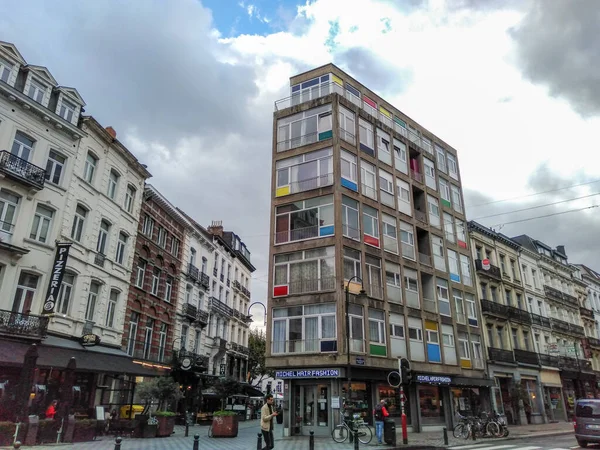 Intressant Arkitektur Gatorna Bryssel Belgien — Stockfoto