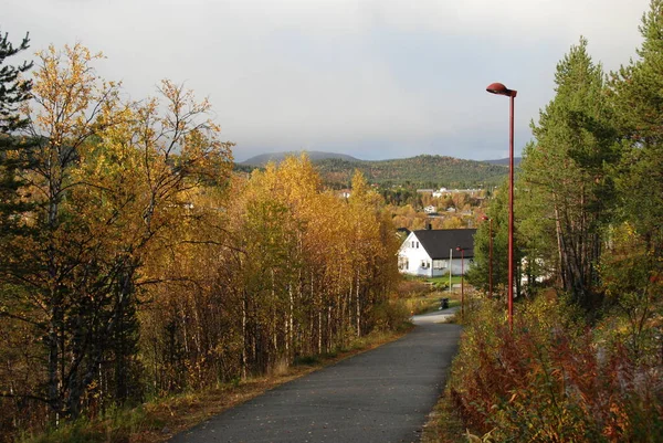 Villaggio Karasjok Nei Colori Autunnali Norvegia — Foto Stock