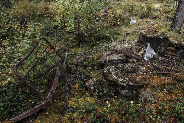 The ruins of Skoganvarre field hospital from World War II in the Finnmark region of Norway, urbex