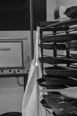 Bir restoranın mutfağının fotoğrafı. Pizzera.