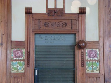 detail of the ticket office of the Valencia Nord train station