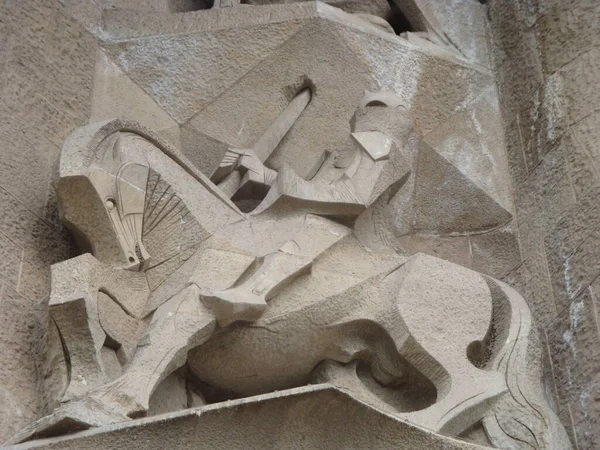 Sculptures Sur Façade Sagrada Familia Barcelone — Photo