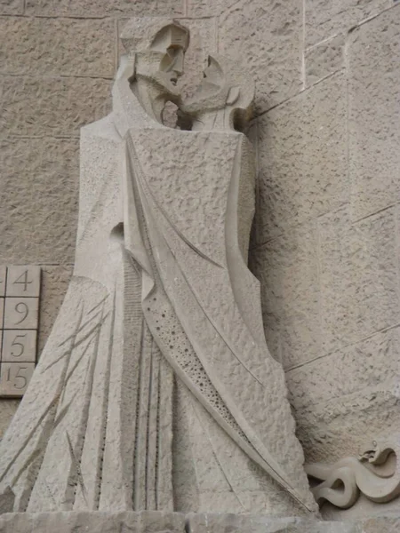 Sculture Sulla Facciata Della Sagrada Familia Barcellona — Foto Stock