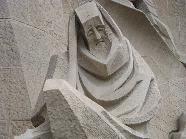 Esculturas Fachada Sagrada Familia Barcelona — Foto de Stock