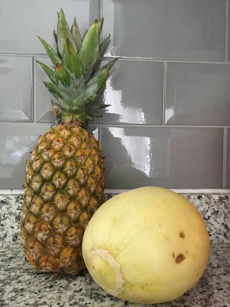 Frutas Verano Foto Primer Plano Una Piña — Foto de Stock