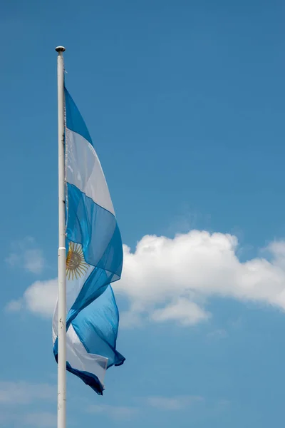 Bandeira Argentina Céu Azul — Fotografia de Stock