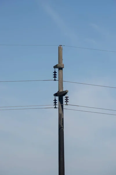 Masten Für Stromleitungen Straßenrand — Stockfoto