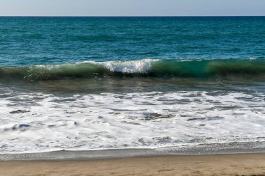 Ekvador 'da deniz manzarası. Pasifik Okyanusu