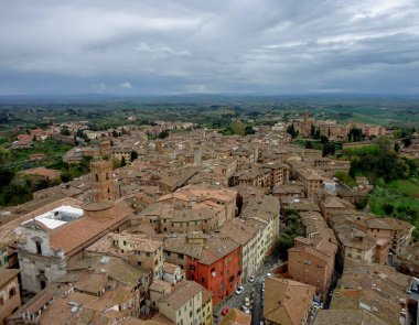 Siena, İtalya 'nın şehir manzarası. Avrupa Gezisi