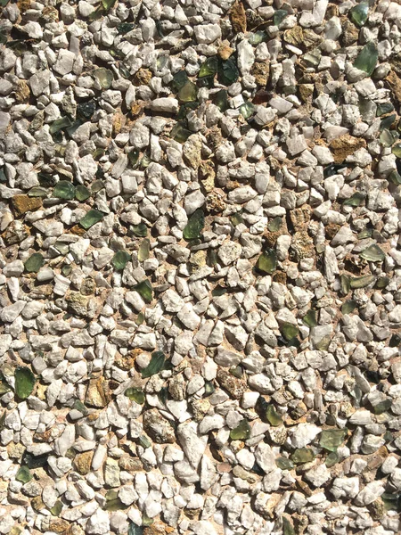 Close Uma Parede Coberta Pequenas Pedras — Fotografia de Stock