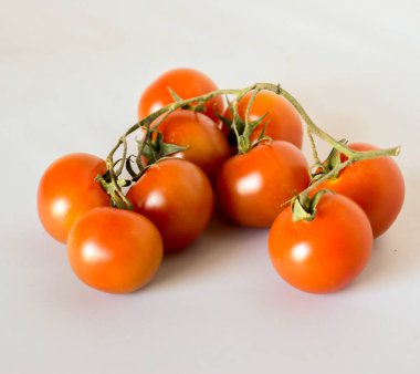 closeup of a bunch of cherry tomatoes