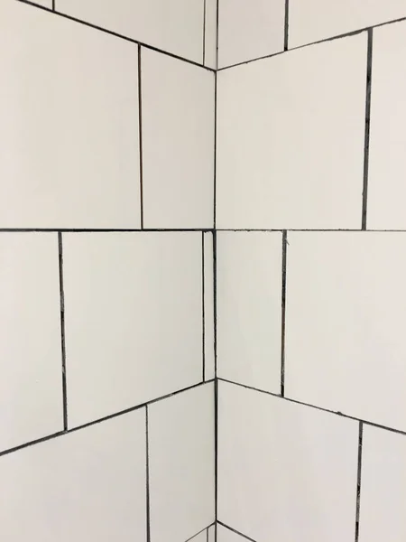 Witte Tegels Van Een Oude Badkamer — Stockfoto