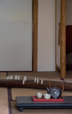 Geleneksel Japon çay töreni için elementler