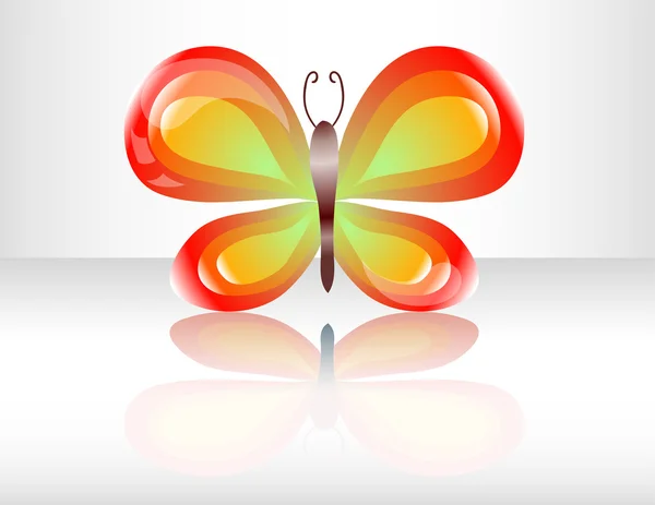 Mariposa en fondo blanco — Vector de stock