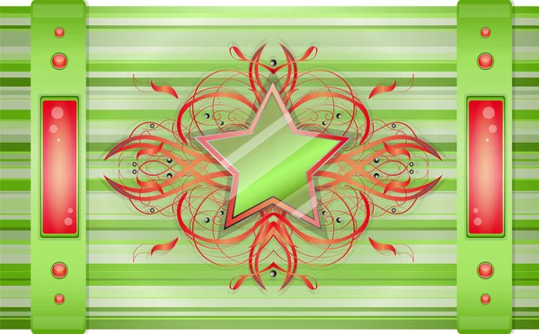 Серый - зеленый фон со звездой . — стоковый вектор