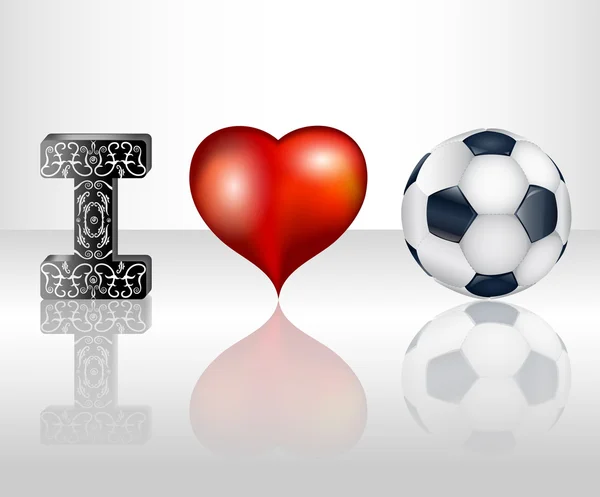 Futbolu seviyorum — Stok Vektör