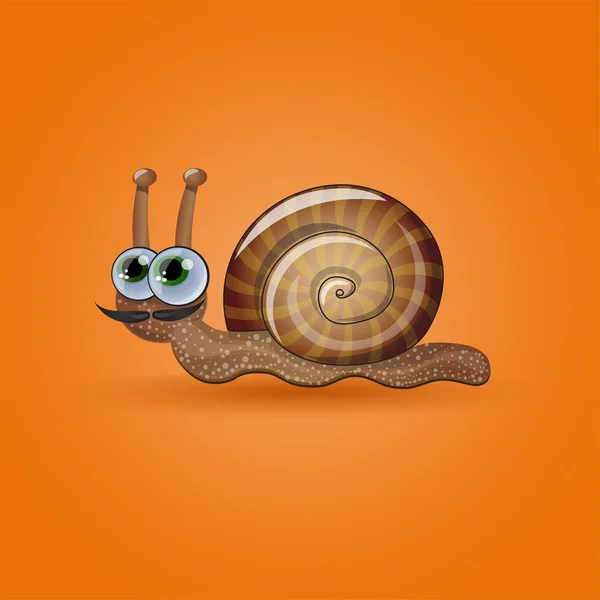 Isolated funny male snail. — Stock Vector