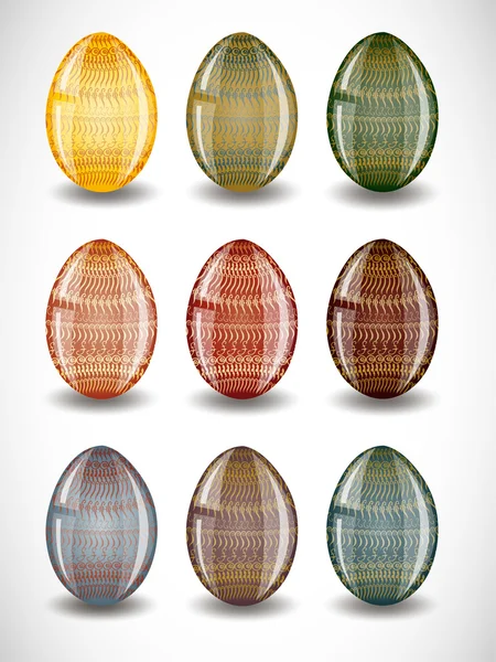 Conjunto de huevos de Pascua. Ilustración 10 versión — Vector de stock