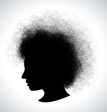 Retro kız siluet headdress ile