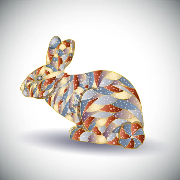 Conejo colorido abstracto . — Vector de stock