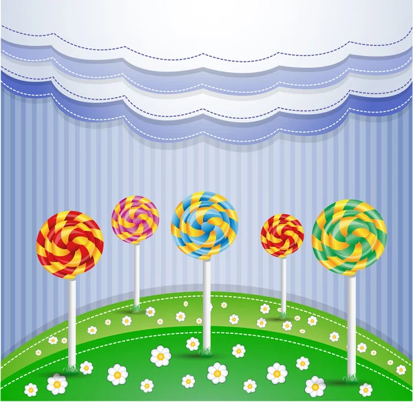 Vektor-Illustration mit Süßigkeiten. — Stockvektor