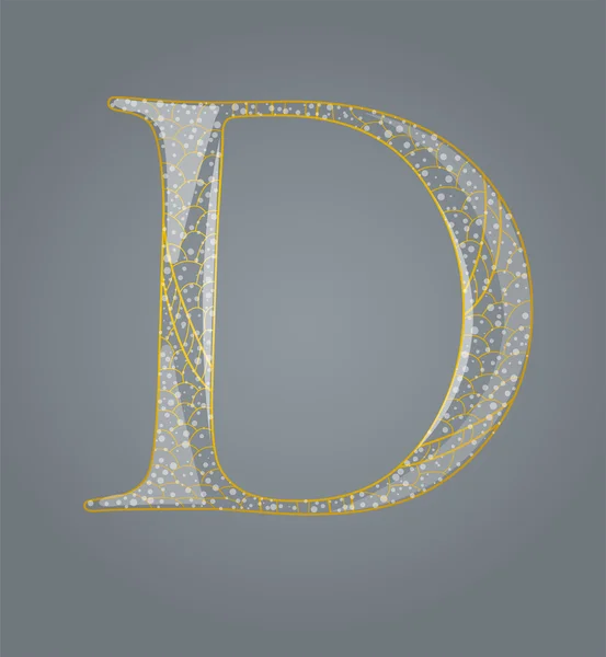 Abstracte gouden letter d. — Stockvector