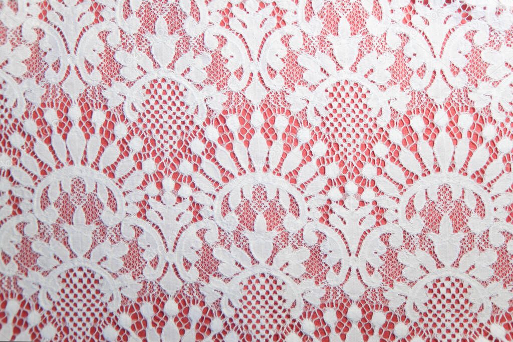 Fancy White and Pink Lace Background Texture