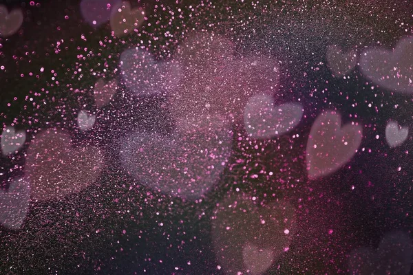 Lovecore Valentine Day Dark Glitter Heart Background — Stockfoto