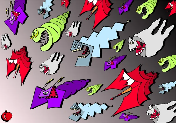 Mad colorful monsters — Stock Illustration Mad colorful monsters Stock Illustration