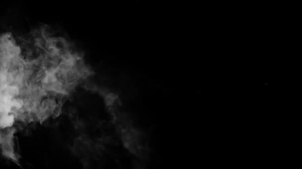 Турбулентный Дым Пар Замедленной Съемке 120 Кадров Секунду Черным Фоном — стоковое видео