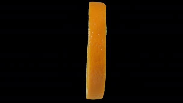 Μια Πραγματική Φέτα Πορτοκαλιού Περιστρέφεται Αργά 360 Μια Θηλιά Προγραμμένη — Αρχείο Βίντεο