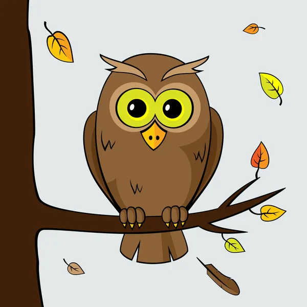 Hibou solitaire — Image vectorielle