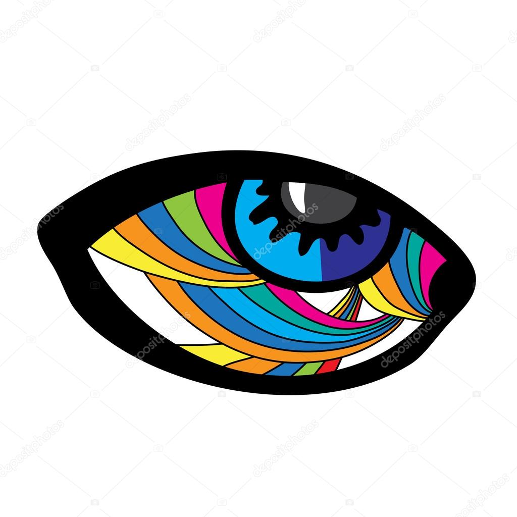 Abstract Psycodelic Eye. Vector Graphics.