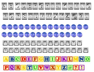 Set of four alphabets clipart