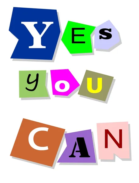 Yes you can - motivational slogan. — Stock Vector