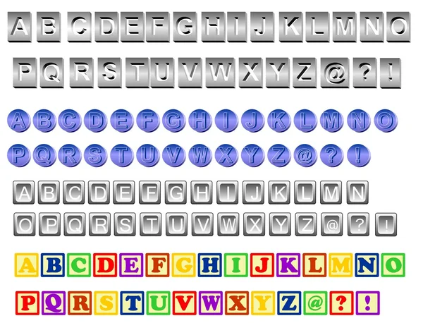 Set of four alphabets — Stock Vector