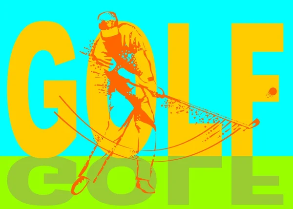 Αφίσα άνθρωπος παίχτης του γκολφ — Διανυσματικό Αρχείο