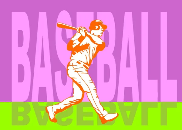 Μπέιζμπολ χτυπήσει αφίσα — Διανυσματικό Αρχείο