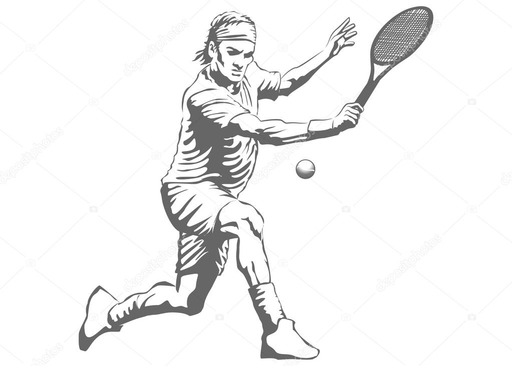 Tennis player isolated