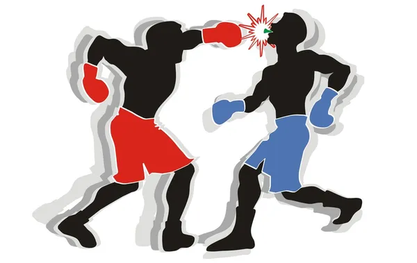 Dos hombres boxeando — Archivo Imágenes Vectoriales