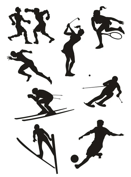 Sports Set - silhouettes — Stock Vector