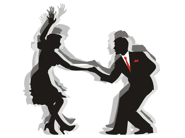 Swing Dance Couple — Stock Vector