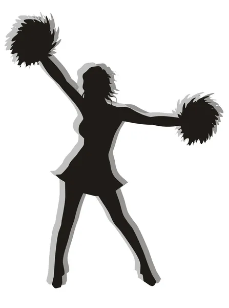 Cheerleader Silhouette — Stock Vector