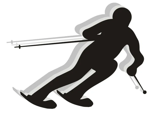 SNOW SKIER silhouette — Stock Illustration SNOW SKIER silhouette Royalty Free Stock Illustrations