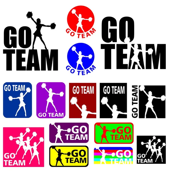 Cheerleader Go Team Designs Vector Graphics