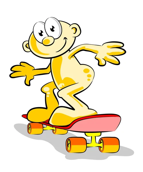 Jongen skateboarden — Stockvector